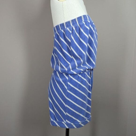 Juicy Couture Terrycloth Romper – XS Strapless Drawstring Blue Stripe - Picture 9 of 9